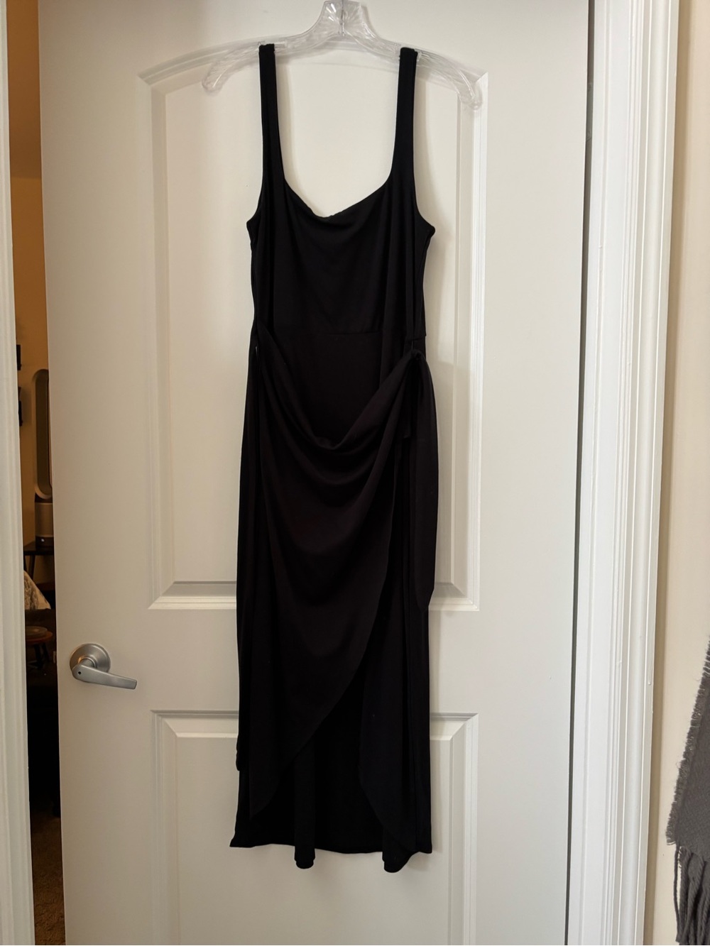 Wilfred Black Draped Maxi Slip Dress